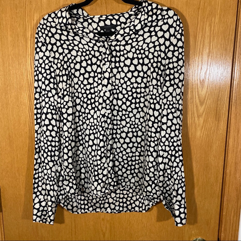 J Crew Heart Print Blouse